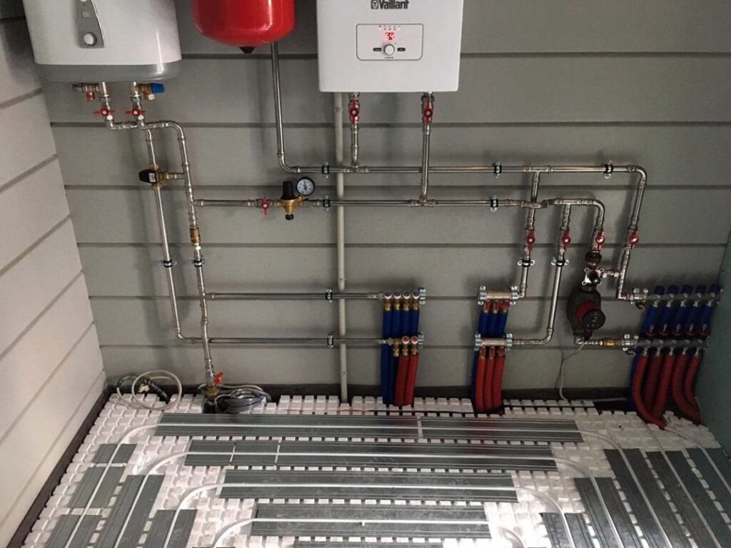 Монтаж водяного теплого пола от газового котла